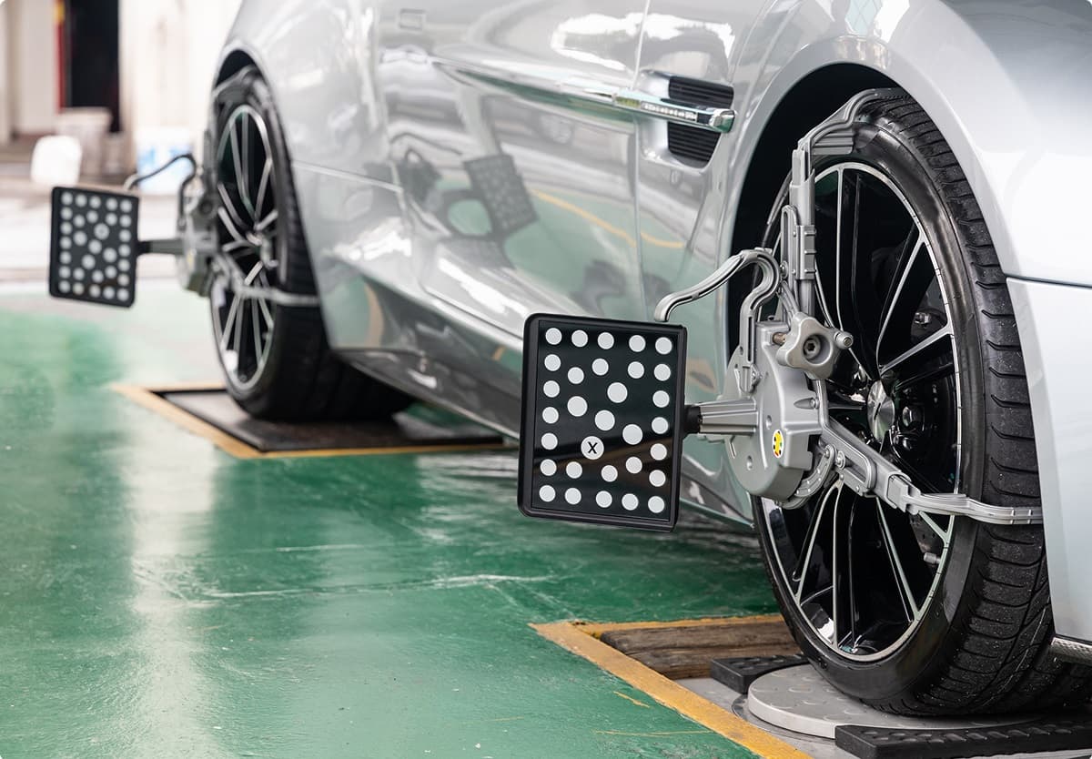 Static calibration proccess on a vehicle.